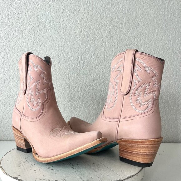 Lane SMOKESHOW Pink Cowboy Bootie Womens 8.5 Short Western Cowgirl Ankle Boots - Picture 1 of 15